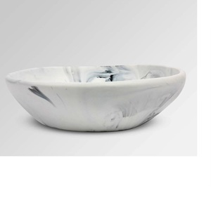 Tazón y Plato para Servir de Resina de Estilo Europeo Moderno, Hechos a Mano, Ecológicos, Aptos para Lavavajillas, en Blanco y Negro, para Fiestas, Hechos en India - Product Image 5