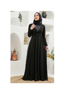 La mejor calidad de diseño de decoración de lujo al por mayor diseño de lado trasero decoración de lujo estándar Abaya para la venta de suministros de moda - Product Image 6