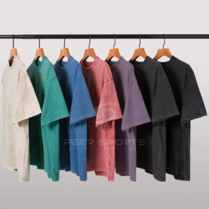 High Quality Acid Washed Vintage Knitted T-<b>Shirts</b> Customized Embroidery Eco-Friendly Quick Dry Lightweight 100% Cotton Women's - Product Image 3