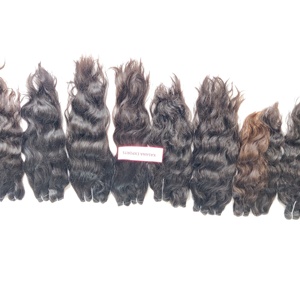 Virgin Raw bundle cutícula alineada India 100% Natural sin procesar negro mujeres máquina doble trama onda extensiones de cabello humano - Product Image 4