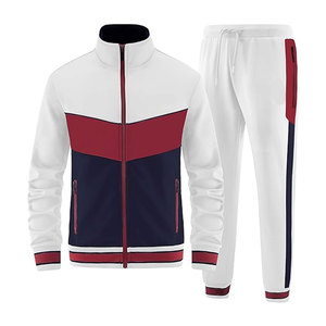 ชุดกีฬาผ้าฝ้าย2ชิ้นสำหรับผู้ชายชุดวิ่งจ๊อกกิ้งผ้าฟลีซโอเวอร์ไซส์แบบมีซิป - Product Image 1