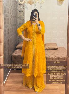 Traje Sharara étnico Shalwar Kameez indio Punjabi estilo paquistaní bordado boda y fiesta festiva desgaste mujeres - Product Image 5