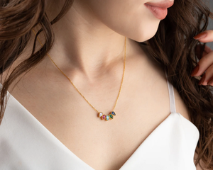 <span class=keywords><strong>HOYA</strong></span> Exquisite High-End Sterling Silber personal isierte Birth stone Anhänger Halskette mit Zirkon zum Geburtstag der Freunde - Product Image 5