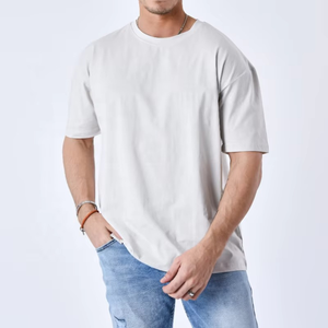 Men's Light <b>Pink</b> Solid Color Short Sleeve O-Neck Oversized Casual T-Shirt 100% Cotton Jersey Knitted <b>Plain</b> Dyed - Product Image 4