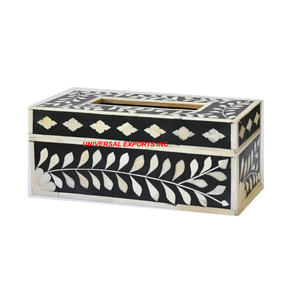 Boîte à mouchoirs carrée en nacre Porte-mouchoirs fait main de qualité supérieure Boîte à mouchoirs en bois faite à la main de haute qualité - Product Image 2