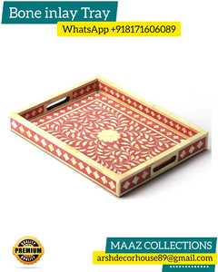 ถาดไม้ทรงหกเหลี่ยมทำด้วยมือถาดเสิร์ฟอาหารแบบสั่งทำของตกแต่งบ้านขายดีถาดเสิร์ฟหรูหราทำด้วยมือ - Product Image 4