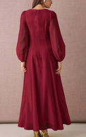Robe ample à manches longues rouge YKD119, vêtements musulmans islamiques haut de gamme, hijabs, style décontracté, garde-robe quotidienne