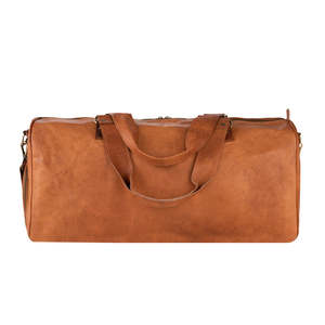 Custom Embossed Leather Duffel Bags Genuine Leather Made in Pakistan <b>Large</b> Capacity for Travel - Product Image 1