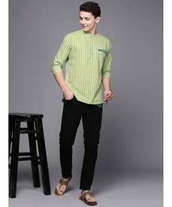 Algodón de invierno AchkanBandhgalaSherwaniKurta para hombres en tela de boda con pijama de estilo Pathani de pollo corto y elegante - Product Image 2