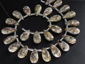 Cuentas de piedra de lágrima de ópalo australiano 15X7MM Multi fuego suave pulido hecho a mano cobre joyería fabricante suministros mayorista - Product Image 3