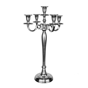 5 BRAS MÉTAL BRILLANT MODERNE FAIT À LA MAIN CANDELABRES DÉCORATION DE TABLE DE MARIAGE DÉCORATION DE NOËL BOUGEOIR - Product Image 1