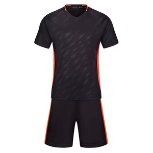 Camisetas de Fútbol para Hombre, Manga Corta, Color Negro, Uniforme de Fútbol para Hombre y Pantalones Cortos para Jugar Deportes, Uniforme de Fútbol - Product Image 5