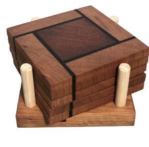 Posavasos de madera actualizado, decoración de mesa de pago, posavasos de boda, rectangular, creativa, de aislamiento - Product Image 1