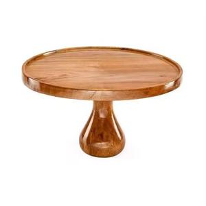 Support de gâteau en bois de bambou rond naturel de haute qualité nouveauté vaisselle à Dessert pour servir des aliments - Product Image 4