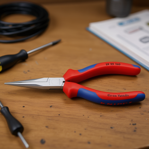 Alicates de telefonista Knipex extra delgados con mangos multicomponentes y puntas finas, mangos cromados - Product Image 3