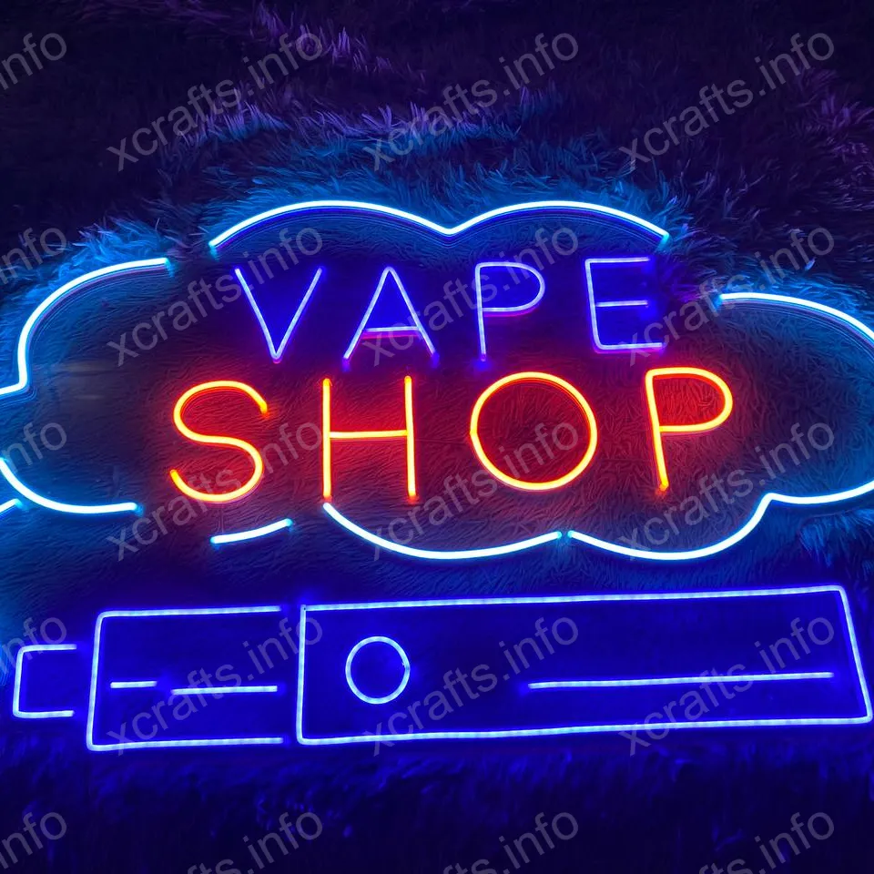 VAPE SHOP LED Neon Sign Illuminate Your Vape Store with Style Attractiveness Perfect for Vaping Enthusiast Retail Establishments
