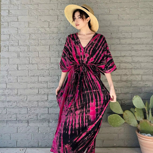 เดรสผ้าคอตตอนคอวีสำหรับผู้หญิงชุดเดรสลำลองผ้าคอตตอนคอวีนุ่มโอเวอร์ไซส์แบบเรียบง่าย - Product Image 1