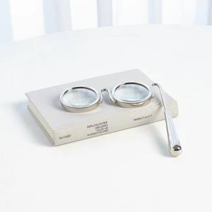 Global Views Lorgnette <b>Magnifying</b> <b>Glass</b> Nickel Decorative Home Office Accent Spectator Opera <b>Glasses</b> - Product Image 1