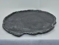 Plateau en aluminium sans plomb de qualité supérieure, finition bronze noir, plateau de service en bois artisanal, décoration élégante pour la maison