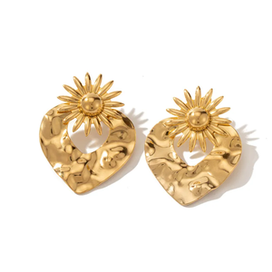 Pendientes colgantes de acero inoxidable 304 chapados en oro de 18 quilates estilo IG, pendientes irregulares de fresa de Color sólido básico, accesorio de moda - Product Image 2