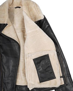 Veste bomber en peau de mouton et toile respirante pour femme, style High Street, hiver 2026, personnalisable, imprimée, imperméable - Product Image 4