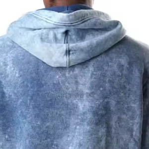 เสื้อมีฮู้ดซักกรดมีซิปสำหรับผู้ชายเสื้อแนวสตรีทแบบมีซิปทนทาน - Product Image 5