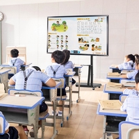 Tablero inteligente interactivo de Sistema Dual 4K 55 65 75 86 pantalla táctil de 98 pulgadas para aula y enseñanza tipo pizarra blanca