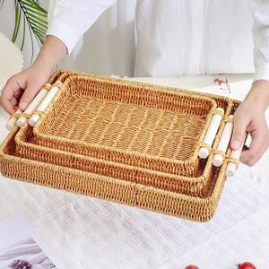 Plateau rond en rotin et coquillages, cadeau de Noël, artisanal, décoration de table pour une maison et une salle à manger élégantes - Product Image 4