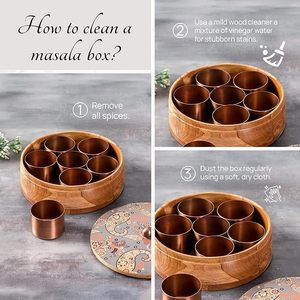 Caja Organizadora de Especias de Madera Resistente con Tapa para un Almacenamiento Limpio y Seguro, Caja de Madera para Masala con Acabado Liso de AALIYAN IMPEX - Product Image 4