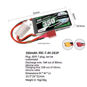 Batteria TATTU 2S 7.4V 350MAH 450MAH 550MAH agli Ioni di Litio per Droni ad Ala Fissa e Multirotore - Product Image 4