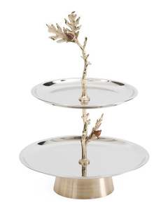 Support à gâteau à 3 niveaux en acier inoxydable avec design martelé, couleur personnalisable pour les fêtes d'anniversaire et de mariage à un prix raisonnable - Product Image 3