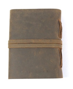 New Collection Antique Looking Handmade Recycled Cotton <b>Paper</b> With Gypsy Style Oil Pulp Buffalo Leather Journal - Product Image 3