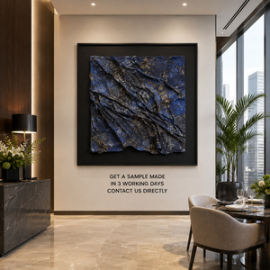 Deep Blue Silver <b>Canvas</b> Still Life Modern 3D <b>Framed</b> Artwork Hand-Finished Luxury Hotel Living Room Interior Decor - Product Image 2