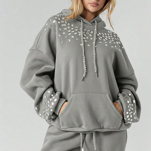 Sudaderas Ligeras para Mujer con Pedrería, Decoración Elegante y Ajuste Cómodo para un Estilo Casual - Product Image 1