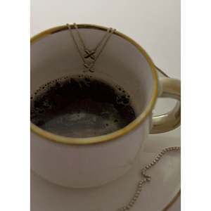 Collier X Eternal Bond tendance en acier inoxydable et titane avec croix chrétienne, chiffre, lettre, fleur, épée, chaîne en bambou pour cadeau - Product Image 3