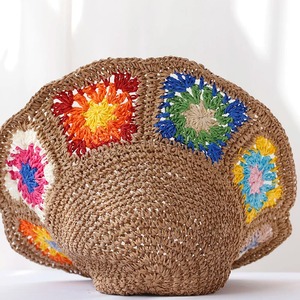 Women's <b>Summer</b> Fisherman's Bucket <b>Hat</b> Denim UV Protected Sun Visor Rainbow Floral <b>Straw</b> Cap <b>for</b> Beach Optimal Sun Protection - Product Image 4