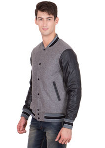 Veste universitaire en laine avec logo personnalisé de qualité supérieure pour hommes blouson bombardier à poches boutonnées Letterman College Baseball - Product Image 5