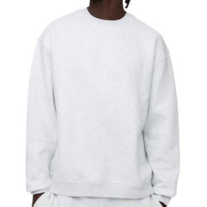 New Trending 330GSM Basic Oversized Crew Neck <b>Sweatshirt</b> Champion <b>Men's</b> Classic Crew <b>Sweatshirt</b> in <b>White</b> Colour - Product Image 2