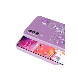 Étui en silicone brillant vert clair de luxe pour Samsung pour Galaxy A70, motif en relief, anti-traces de doigts, coque arrière protectrice INS - Product Image 4