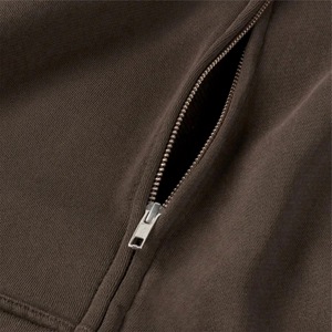 Sweat-shirt à capuche zippé en polaire pour homme, couleur unie, coupe oversize, décontracté, avec poche avant, idéal pour l'automne - Product Image 5