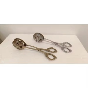 Pinces de service de cuisine en métal fini antique pour la cuisson de la salade du pain BBQ Ustensile de service pour la maison Hôtel Cuisine Outils Usage Article - Product Image 4