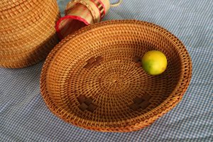 Artesanía tradicional mimbre bambú tejido cuadrado Picnic y cesta de almacenamiento de frutas de Vietnam - Product Image 3