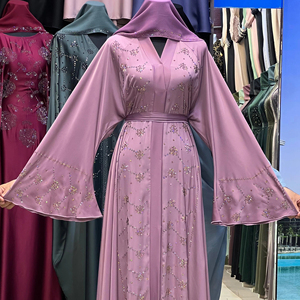 New2025ดูไบเสื้อผ้าอิสลามแบบดั้งเดิมสีดำสวยงามสำหรับผู้หญิงซาอุดิอาระเบียดูไบอาบาบายามุสลิมเสื้อผ้าอ่าว - Product Image 1