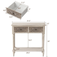 Meuble de rangement console moderne en bois massif réglable avec incrustation d'os, table à 3 consoles personnalisée et tabouret pour chambre, école, supermarché