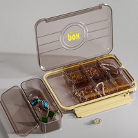 Organisateur de pilules hebdomadaire portable, boîte de rangement de médicaments transparente à plusieurs compartiments, boîte de rangement de pilules pour dose quotidienne