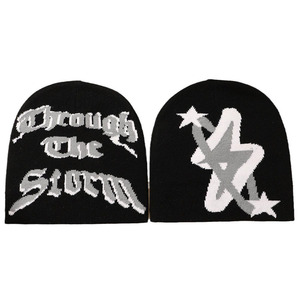 OEM Vente en gros Bonnet en tricot épais Jacquard chaud Casquette d'hiver en tricot à revers avec logo de marque privée personnalisé de haute qualité - Product Image 1