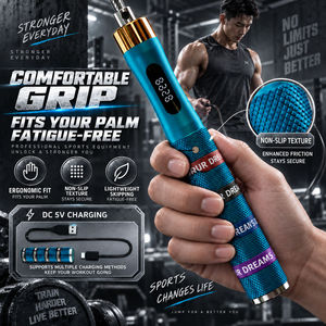 <span class=keywords><strong>Cuerda</strong></span> <span class=keywords><strong>de</strong></span> Saltar Inteligente MOGOLD con Contador, Aleación <span class=keywords><strong>de</strong></span> Aluminio, Longitud Ajustable <span class=keywords><strong>de</strong></span> 3m, Unisex, Duradera, Portátil, Capacidad <span class=keywords><strong>de</strong></span> 20kg+, para Entrenamiento en Casa - Product Image 4