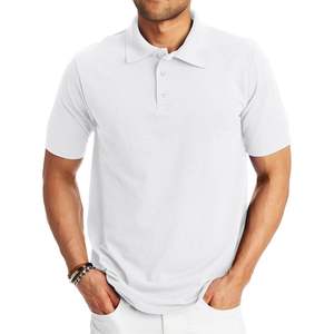 Logotipo personalizado Casual de manga corta de algodón a rayas para polos para hombres Cómodo ajuste diario 100% algodón Patrón sólido - Product Image 1