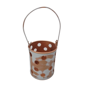 Décoration de Noël de table Round Votive Iron Ray W/Copper Antique Candle Votive Holder For Lighting Decorations - Product Image 1