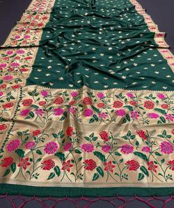 Sarees en soie d'art Alphanumero en gros - Product Image 4